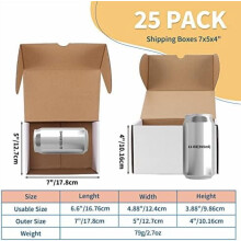 7x5x4 White Shipping Boxes Set of 25, Corrugated Cardboard Mailer Boxes for Packaging Small Business Mailing Gifts