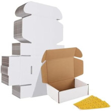 Boîtes d'expédition en carton ondulé blanc 6 x 4 x 2 pouces, lot de 30