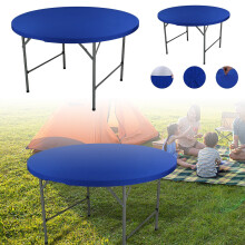 Elastický poťah na okrúhly stôl - Vodotesný obrus na kempovanie a stolovanie - Prateľná elastická látka chráni okrúhle stoly s rozmermi