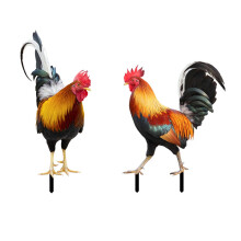 22Rooster Acryl Tuindecoratie, Kippenbeelden voor Buiten, Tuin, Gazon, Pad – 2D Geen 3D