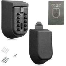 1 pcs 10 Digit Combination Hide Key Lock Box Storage,zinc alloy Wall Mount Security Outdoor Case(10.5 * 6.5 * 5.5cm)black