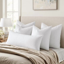 Feather Pillow Insert 28x28, Decorative Down Feather Fluffy Throw Pillow Cotton Fabric for Living Room Sofa Bed