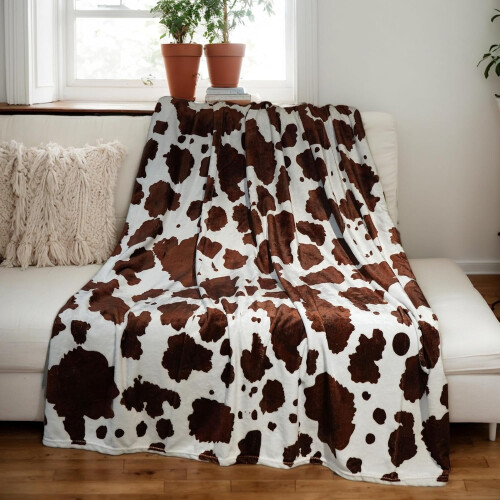 Coperta soffice con stampa mucca 5060 pollici 2