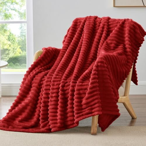300 g/m² gestreifte Fleecedecke, 152 x 203 cm