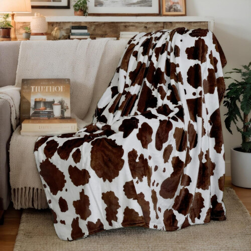 Coperta soffice con stampa mucca 5060 pollici 1