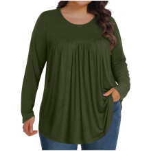 Plus size tops voor dames, herfsttuniek, shirts met lange mouwen, ronde hals, casual losse blouse, maten 1X-5X, XXXL