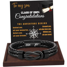 Geflochtenes Armband aus braunem Leder für Herren – „Für immer liebe ich dich“-Unendlichkeitsarmband, Geburtstags- und Vatertagsgeschenk für