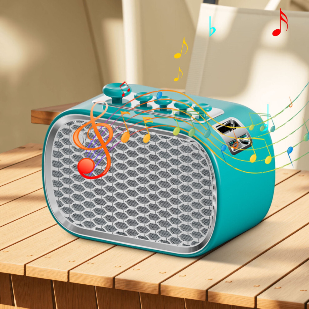 Wireless Speakers With Bluetooth Multifunction Sleep Meter Noise Speaker Fm Wireless Bluetooth Computer Home Bedside Desktop Audio, White/Blue 9496895914408