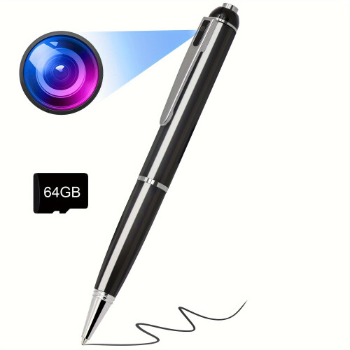 Φορητή κάμερα εγγραφής με στυλό 1080P με 64GB, USB2.0, μπαταρία 3 ωρών, 5 στυλό και εργαλεία 1