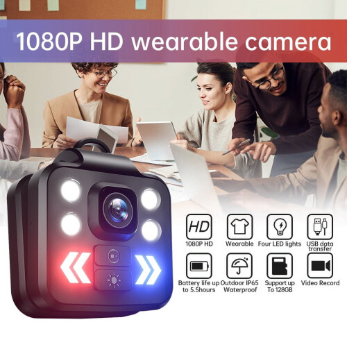 Προσωπική κάμερα σώματος, κάμερα 1080P που φοριέται στο σώμα με φωτεινότητα LED, 1
