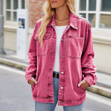 Jaqueta jeans feminina vintage, leve, azul lavado, jaqueta jeans feminina rosa tamanho P