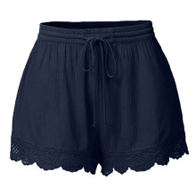 Damen-Freizeitshorts, Sommer, bequem, einfarbig, kurze Hose mit Kordelzug und elastischem Bund, dunkelblau, XXXL