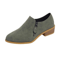 Sapatos casuais femininos, sapatos sociais femininos, sapatos femininos casuais da moda primavera/verão com bico fino e salto baixo vazado lateral,