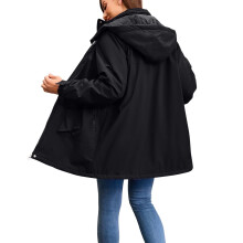 Kukoosong Waterdichte Regenjas voor Dames, Winddichte Outdoor Parka met Ritszakken, Warme Winterregenjas