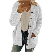 Oversize-Cardigan-Mantel für Damen, offen, Plus Size, Plüsch-Strickjacke, Herbst/Winter
