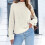 Trendige Damenpullover Herbst 2025: Rollkragenpullover, locker geschnitten, langärmelig, beige, Größe XL 4