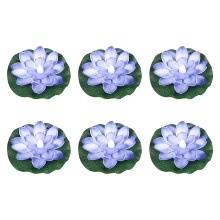 Hengdidi Schwimmende Lotus-Solarleuchten, 6er-Pack – Wasseraktivierte LED-Pool-/Garten-/Teichleuchten, windrotierend, 6 Farben, kompatibel mit