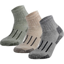 Chaussettes de randonnée en laine mérinos pour hommes et femmes, chaudes et rembourrées, hauteur cheville (3 paires)