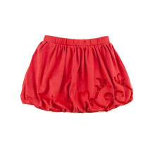 Geborduurde ballonrok voor peutermeisjes – Peruaans Pima-katoen, ballonrok, elastische taille, aantrekmodel, effen kleuren, kaki, 3