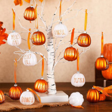 12 décorations de citrouille pour sapin, pour Halloween et l'automne