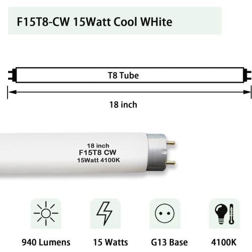 Λαμπτήρας φθορισμού 15W T818" 4100K3 τεμάχια 1