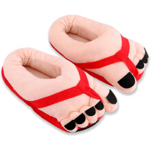 Pantuflas para adultos de 11,81*13,78*2,36 pulgadas con diseño novedoso de dedo gordo, pantuflas con forma de dedo gordo, pantuflas divertidas para