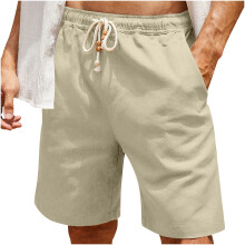 Pantalones cortos cargo de lona para hombre, informales, resistentes, flexibles, de corte relajado, ligeros, con cordón ajustable y bolsillo.