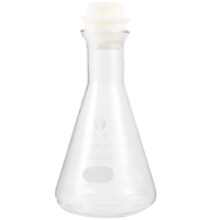 Flasc Gloine OUNONA1PC Flasc Cónúil le Corc do Mhic Léinn Saotharlainne Turgnamh Ceimice (Béal Leathan, 500ml)
