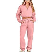 Bluzy z kapturem dla kobiet, 2 sztuki, casualowe, kolorowe, z kapturem i długim rękawem, zapinane na zamek, sportowy, casualowy zestaw, rozmiar S-XL