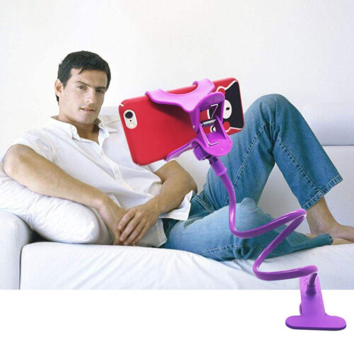 Suporte flexível para celular de mesa/cama com clipe e braços ajustáveis. 2