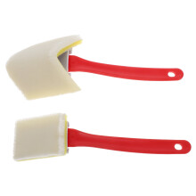 OUNONA2 pezzi Pennello di precisione per bordi e angoli di pareti, triangolare, per rifiniture e angoli, ideale per la casa, per interni ed esterni.