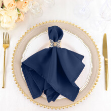 Lot de 5 serviettes de table en polyester 43 cm (17 pouces) bleu marine