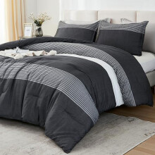 Set pilotă twin XL, negru, alb, gri, 2 piese