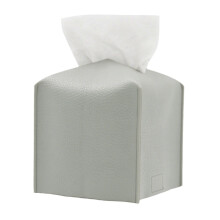 Boîte à mouchoirs carrée en similicuir avec sangle inférieure – Organiseur décoratif moderne pour salle de bain, bureau, chambre, voiture et