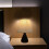 Lampe de chevet en lin blanc avec pied moderne 3