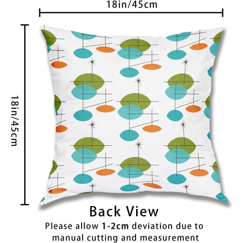 Fodere per cuscini in misto cotone stile Mid-Century, set da 4 pezzi, 45x45 cm 1