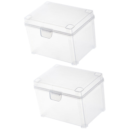 2 scatole di plastica trasparente per carte e piccoli oggetti 2