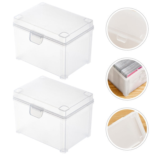 2 scatole di plastica trasparente per carte e piccoli oggetti 1