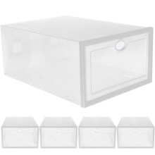 Lot de 5 étagères à chaussures, boîtes de rangement pour chaussures et baskets, boîtes à chaussures transparentes, organisateur de chaussures