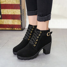 Botas de mujer UTTOASFAY, color metalizado, punta redonda, cremallera lateral gruesa, botas de cuero de invierno para mujer.