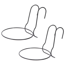 2er-Pack Metall-Wandblumentopf-Ringe (17 cm, Schwarz) für Garten/Büro/Party