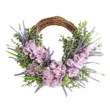 Couronne de Pâques printanière – Décoration florale rustique pour porte d'entrée