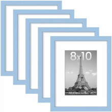 Juego de 5 marcos de fotos de 8x10 pulgadas, para exhibir fotos de 5x7 pulgadas con paspartú o de 8x10 pulgadas sin él, marcos de fotos para