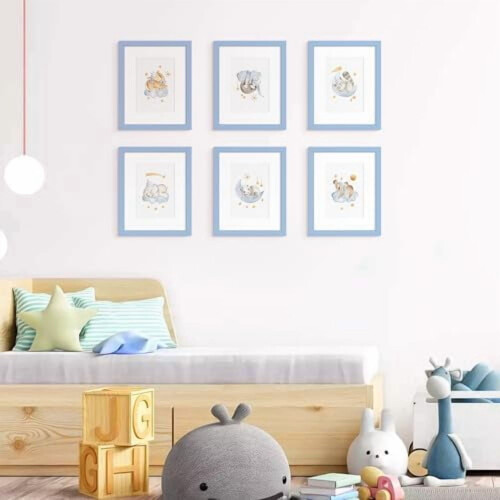 Blue Picture Frame Set 5 pcs 8x10 with 5x7 Mat 1
