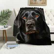 EastSmooth Black Lab Blanket, Gorgeous Labrador Dog Print, Soft Fluffy Throw