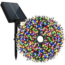500 LED-aurinkokennojouluvaloa, 164 jalkaa, 8 tilaa, kaukosäädin ja ajastin, vedenpitävä, monivärinen, ulko-/sisäkäyttöön, yhteensopiva
