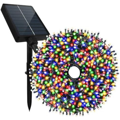 500 ηλιακά χριστουγεννιάτικα φώτα LED, 164 πόδια, 8 λειτουργίες, τηλεχειριστήριο και