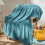 Flannel Fleece Throw Blanket King Size Dark Blue 3