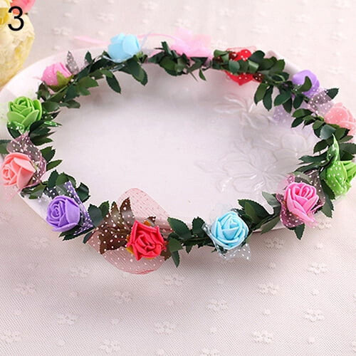 Fascia per capelli da donna con coroncina di rose