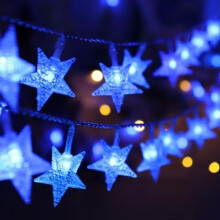 Guirlande lumineuse étoiles 6 m (20 pi) 40 DEL blanc chaud Fonctionne sur piles